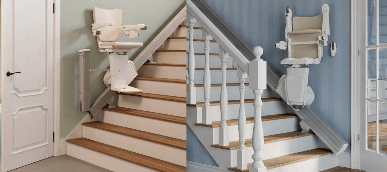 Treppenliftoptionen: Gleitschiene und Klappschiene